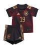 Günstige Deutschland Leroy Sane #19 Auswärts Trikotsatzt Kinder WM 2022 Kurzarm (+ Kurze Hosen)